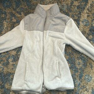 White fleece jacket